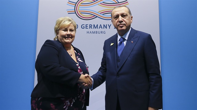 Cumhurbaşkanı Erdoğan, Norveç Başbakanı Solberg ile görüştü.