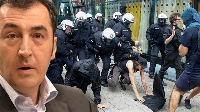 Yeşiller Partisi Eşbaşkanı Cem Özdemir, göstericileri yerden yere vuran Alman polisine destek verdi.