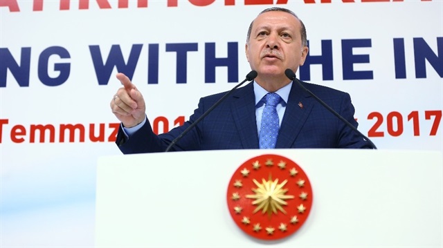 Cumhurbaşkanı Recep Tayyip Erdoğan yabancı sermayeli yatırımcılar ile yapılan toplantıda hitap etti.