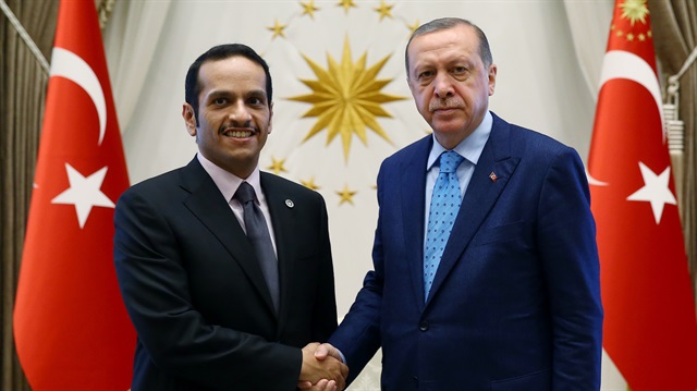 Cumhurbaşkanı Erdoğan, Katar Dışişleri Bakanı Al Sani'yi Cumhurbaşkanlığı Külliyesi'nde kabul etti