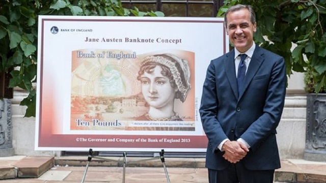 he Bank of England today released this image of the new £10 note featuring Jane Austen