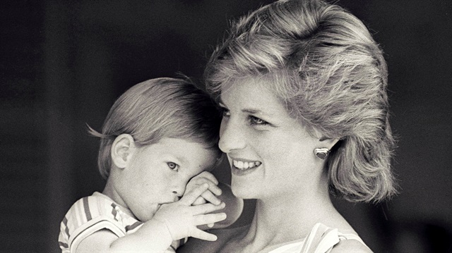Britain's Princess Diana holds Prince Harry during a morning picture session.