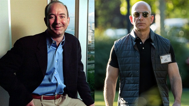 Amazon'un CEO'su Jeff Bezos'un 10 yıl içindeki değişimi. 
