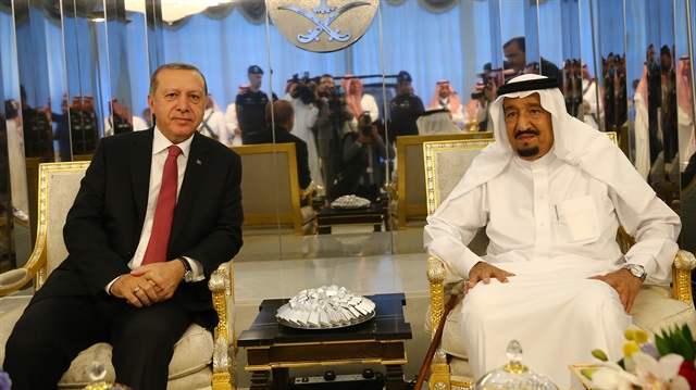 Turkish President Recep Tayyip Erdoğan and Saudi King Salman bin Abdulaziz
