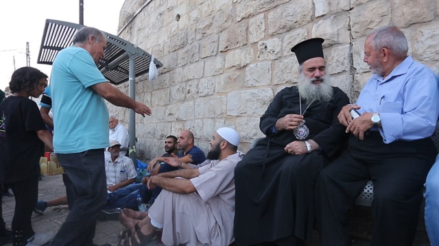 Kudüs'teki kiliseler Filistinlilere destek veriyor.