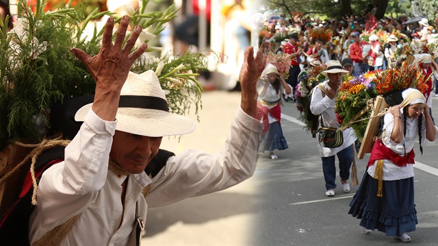 Kolombiya'daki Medellin Çiçek Festivalinde renkli görüntüler meydana geldi.