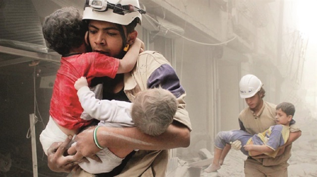 The civil defence, otherwise known as the "White Helmets", operates in opposition-held areas of Syria. 