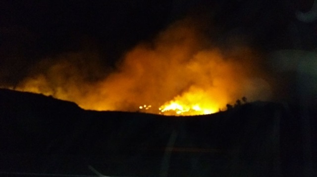 Siirt’in Baykan ilçesinde akşam saatlerinde ormanlık alanda yangın çıktı.