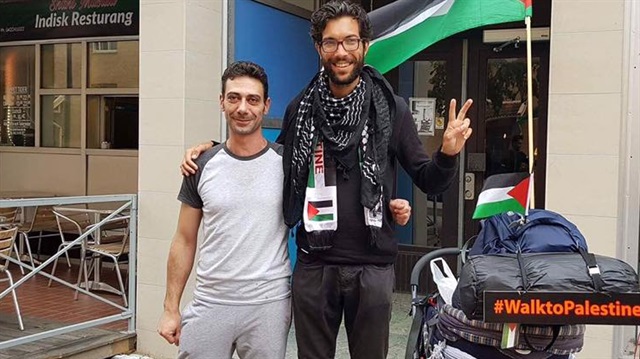 Yahudi asıllı İsveçli aktivist Benjamin Ladraa, İsrail'in, Filistin'e yönelik zulmüne tepki göstermek amacıyla İsveç'ten Filistin'e yürüyor.
