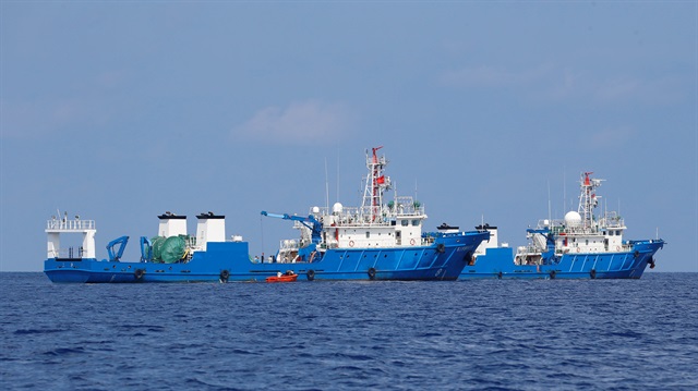 Chinese vessels are pictured