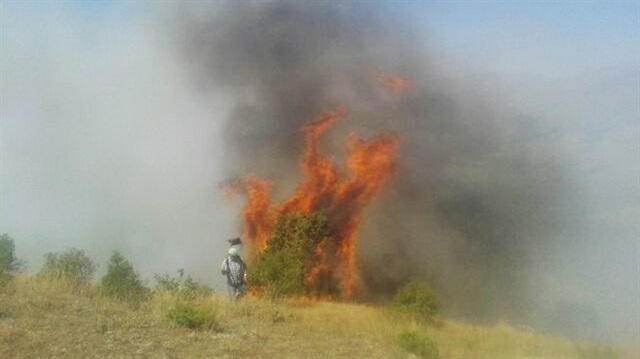 Sivas’taki örtü yangınında 20 hektar alan zarar gördü