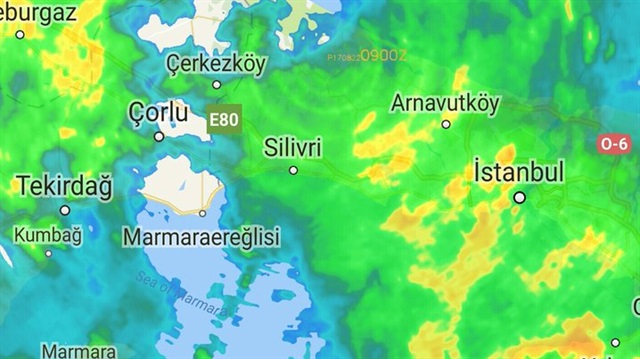 Meteoroloji, İstanbul'un son radar görüntüsünü yayımladı.  