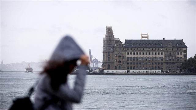 A General view of the Haydarpasa Terminal is seen as the rain starts to become effective, Kadikoy district of Istanbul in Turkey on August 22, 2017. 