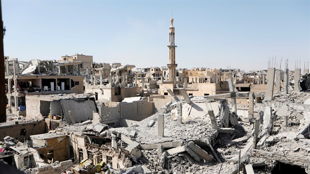 Damaged buildings are pictured during the fighting with Daesh terrorists in the old city of Raqqa, Syria, August 19, 2017.