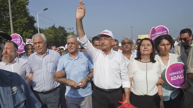 HDP'liler CHP'nin yürüyüşüne katılmıştı. 