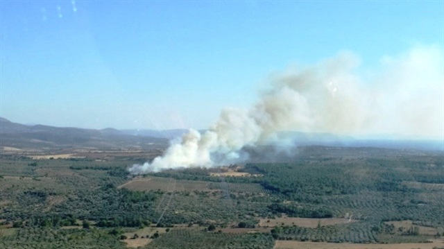 Çanakkale'de orman yangınına müdahale sürüyor