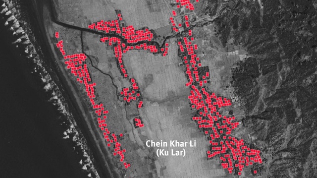 Arakan eyaletinde yakılan köylerin uydu görüntüleri yayınlandı. 
