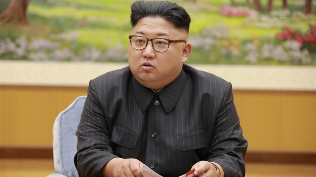 Kuzey Kore lideri Kim Jong'un bugün gerçekleştirdiği nükleer toplantısından.