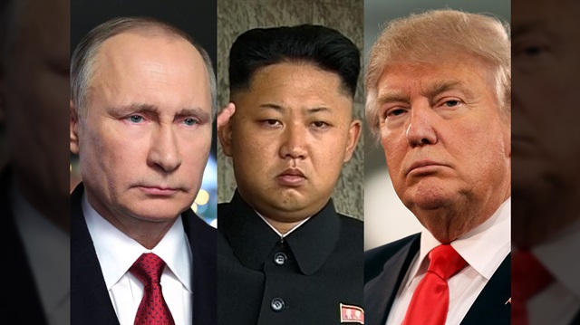 ABD Başkanı Donald Trump, Kuzey Kore Devlet Başkanı Kim Jong-un, Rusya Devlet Başkanı Vladimir Putin