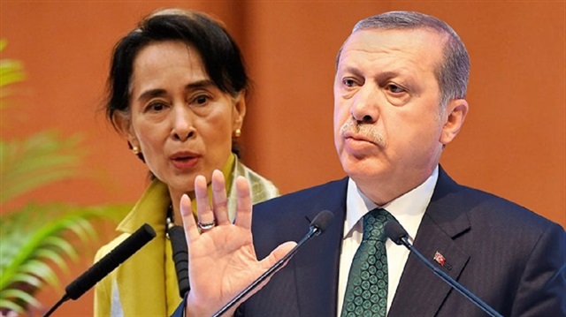 Aung San Suu Kyi (L) and Recep Tayyip Erdoğan (R). 