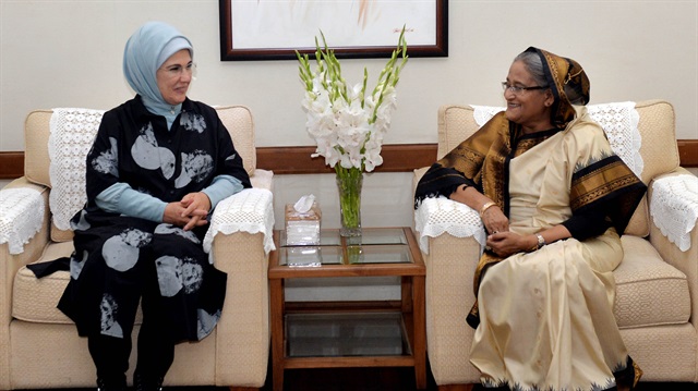 Emine Erdoğan Bangladeş Başbakanı Şeyh Hasina Vecid ile görüştü.