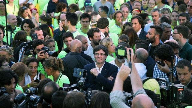 Katalonya'da bağımsızlık yanlısı gösteriler düzenlendi.

