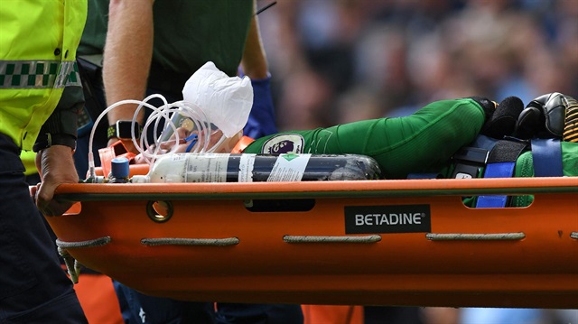 Manchester City Liverpool maçında yüzüne tekme yiyen kaleci Ederson'un son hali içler acısı!