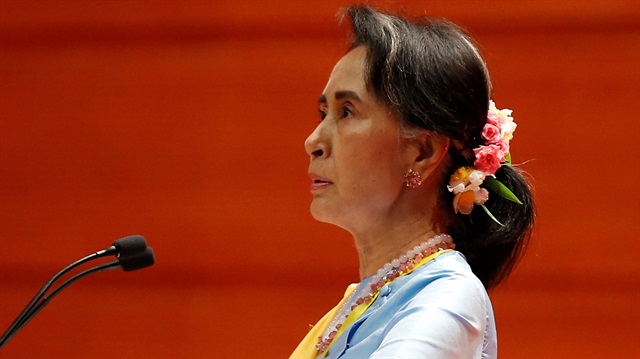 Myanmar’s de facto leader Aung San Suu Kyi 
