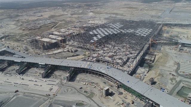 3’üncü havalimanı inşaatındaki son durum havadan görüntülendi.