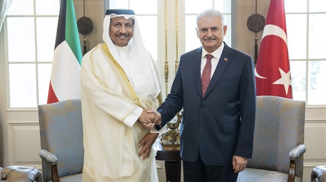 Başbakan Binali Yıldırım ile Kuveyt Başbakanı Şeyh Cabir el-Mübarek el-Hamad es-Sabah 