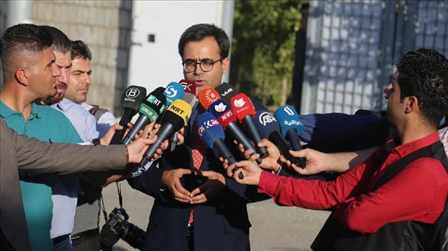Gorran Movement's Diplomatic Relations Representative Hoshyar Omar spoke to press members in Sulaymaniyah, Iraq