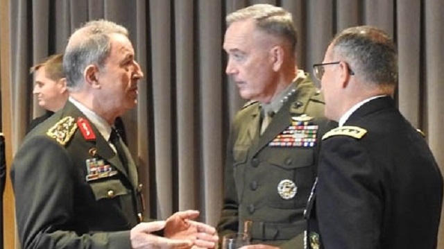 Genelkurmay Başkanı Orgeneral Hulusi Akar, NATO Askeri Komite Genelkurmay Başkanları Toplantısı için bulunduğu Arnavutluk'ta, ABD Genelkurmay Başkanı Joseph Dunford ile görüştü. 