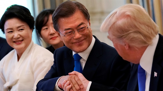 ABD Başkanı Trump ve Güney Kore Devlet Başkanı Moon