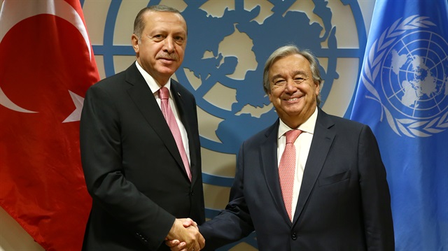 Cumhurbaşkanı Erdoğan, BM Genel Sekreteri Antonio Guterres ile de bir araya geldi.