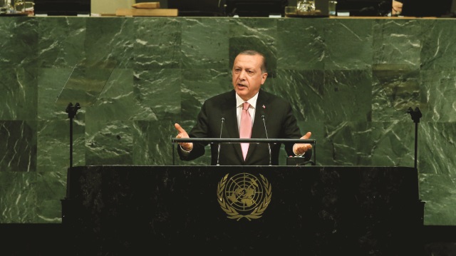 Erdoğan, BM Genel Kurul Salonu’nda Genel Görüşmeleri Açılışı’nda konuştu.
