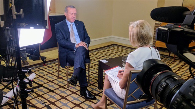Cumhurbaşkanı Erdoğan ABD kanalı PBS kanalından Judy Woodruff'a mülakat verdi.