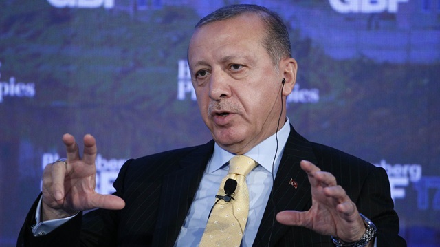 ​Cumhurbaşkanı Erdoğan, Küresel İş Formu'nda konuşurken..