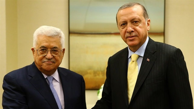 Cumhurbaşkanı Erdoğan, Filistin Devlet Başkanı Mahmud Abbas ile görüştü.