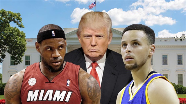 ABD Başkanı Donald Trump ile NBA yıldızları Stephen Curry ve Labron James karşı karşıya geldi.