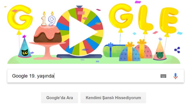 19 yaşına giren Google, doğum gününe özel Doodle hazırladı