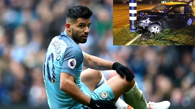 Manchester City'li Agüero trafik kazası geçirdi: Kaburgaları kırıldı