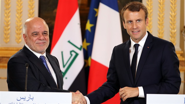 Irak başbakanı Haydar el-Abadi Paris'te Fransa Cumhurbaşkanı Macron ile görüştü.

