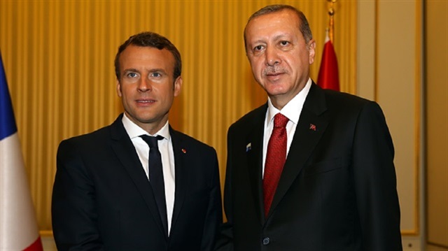 Turkish President Recep Tayyip Erdoğan and his french counterpart Emmanuel Macron