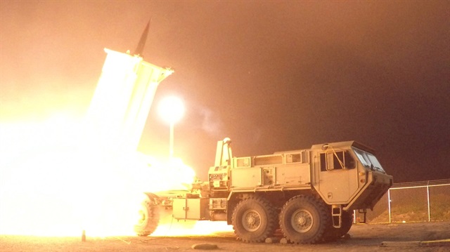 A Terminal High Altitude Area Defense (THAAD) interceptor is launched