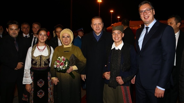 Cumhurbaşkanı Recep Tayyip Erdoğan ve eşi Emine Erdoğan Sırbistan’da

