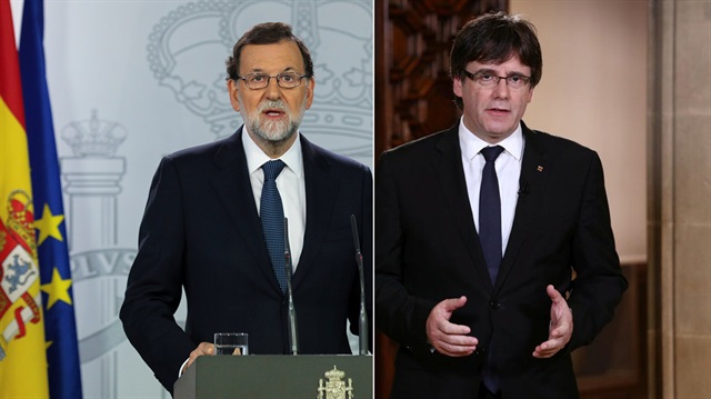 İspanya Başbakanı Mariano Rajoy ve Katalonya'nın Özerk Yönetim Hükümeti Başkanı Carles Puigdemont