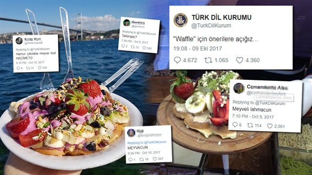 Waffle'ın Türkçe karşılığı Türk Dil Kurumu'nun resmi Twitter hesabından sorulmadı.