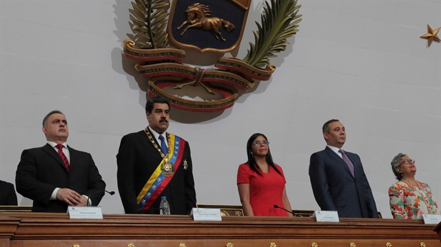 Venezuela's chief prosecutor Tarek William Saab, President Nicolas Maduro