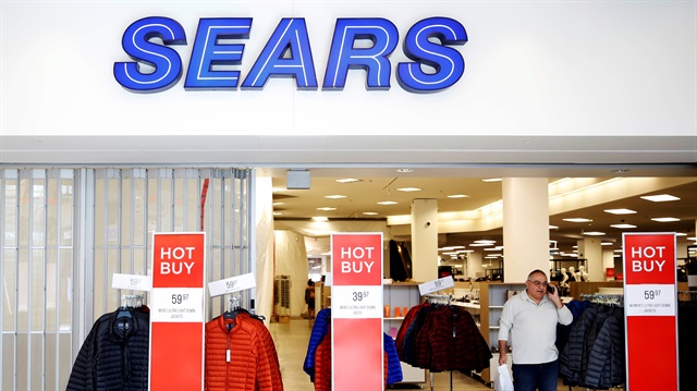 A man walks out of a Sears store in Oakville, Ontario