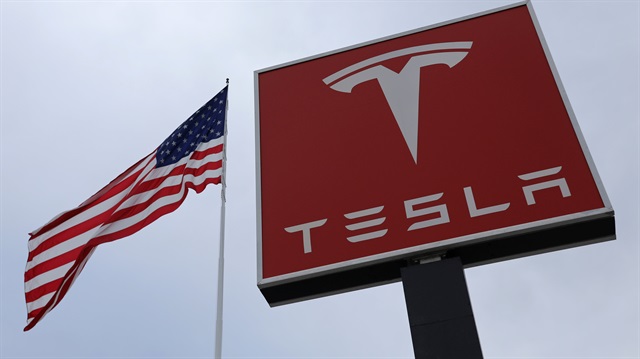 A Tesla charging station is seen in Salt Lake City, Utah, U.S. 